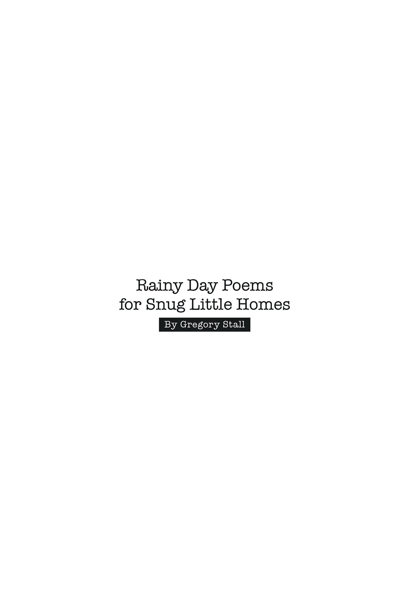 Rainy Day Poems for Snug Little Homes Cover Image